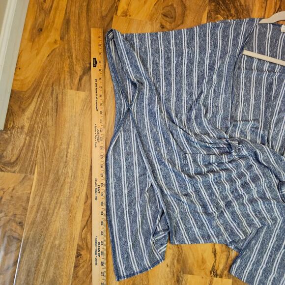 Anthropologie Soft Saturday/Sunday Barlia Blue Striped Boho Kimono w Pockets - Picture 8 of 12